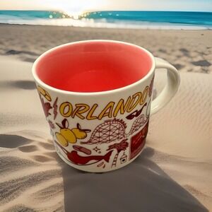 Starbucks Mug Orlando Been There Series Global Collection Lake Eola Pink Red